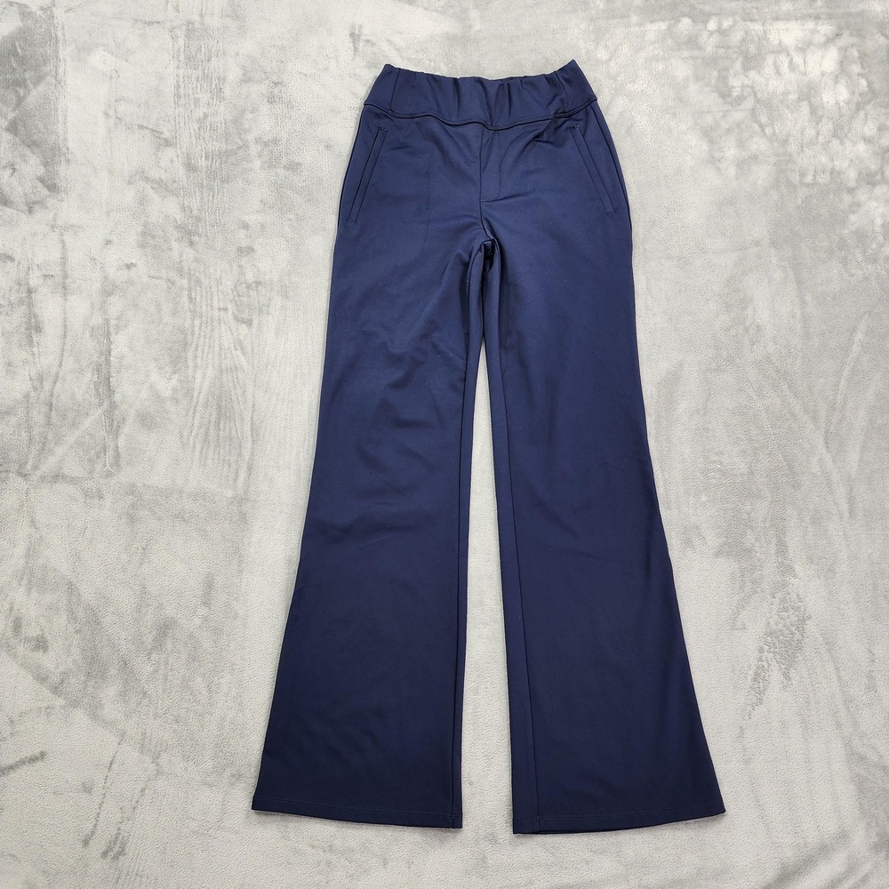 Halara Pants Womens S TALL Blue Flex Day Stretch Mid Rise Flare Side Zip Pocket
